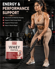 COCO MUSCLES Whey Protein for Women | Delicious Chocolate Flavour | 24g Protein Per Serving | Low Fat & Low Sugar Formula | Supports Lean Muscle, Strength