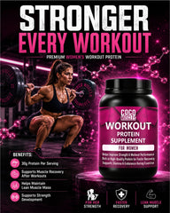 COCO MUSCLES Workout Protein for Women | Delicious Chocolate Flavour | 30g Protein with DHA, Calcium, Iron, Folic Acid & Multivitamins | Daily Nutrition & Fitness Support for Active Women | Supports Strength, Energy