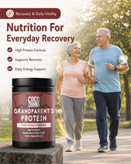 COCO MUSCLES Grand Parents Protein Powder | Delicious Chocolate Flavour | Senior Nutrition Formula with DHA, Ashwagandha, Shatavari, Calcium, CoQ10, Lycopene & Multivitamins | Supports Strength, Bone Health, Energy & Healthy Ageing