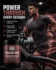 COCO MUSCLES Taurine Powder for Men | Supports Energy, Endurance & Muscle Recovery | Pre & Post Workout Amino Acid Supplement for Men | Hydration Support