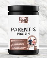 COCO MUSCLES Parents Protein Powder | Delicious Chocolate Flavour | Nutrition for 40+ Aged Men & Women | DHA, Calcium, CoQ10, Ashwagandha, Shatavari, Lycopene, Antioxidants, Multivitamins Multiminerals | Supports Strength, Bone Health & Active Ageing