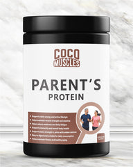 COCO MUSCLES Parents Protein Powder | Delicious Chocolate Flavour | Nutrition for 40+ Aged Men & Women | DHA, Calcium, CoQ10, Ashwagandha, Shatavari, Lycopene, Antioxidants, Multivitamins Multiminerals | Supports Strength, Bone Health & Active Ageing