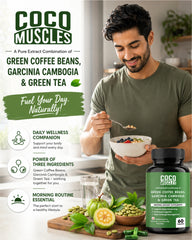 COCO MUSCLES Green Coffee Beans, Garcinia Cambogia & Green Tea Capsules