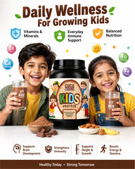 COCO MUSCLES Kids Protein Powder Chocolate Flavour | Protein with DHA, Choline, CoQ10, L-Lysine, Vitamins & Minerals | Growth, Brain Development, Bone Health & Daily Nutrition Support | Delicious Chocolate Health Drink for Kids | 1000g Jar | Pack of 1