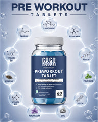 COCO MUSCLES Pre Workout Tablets for Women
