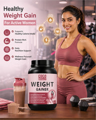 COCO MUSCLES Weight Gainer for Women | Delicious Chocolate Flavour | High-Calorie Nutrition with L-Glutamine, Digestive Enzymes, Vitamins & Minerals | Nutritional Supplement that Supports Healthy Weight Gain