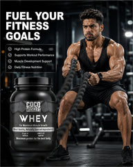 COCO MUSCLES Whey Protein Powder for Men | 24g Protein Per Serving | Fast Absorption Muscle Recovery Formula | Supports Lean Muscle Growth & Strength