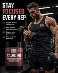 COCO MUSCLES Taurine Powder for Men | Supports Energy, Endurance & Muscle Recovery | Pre & Post Workout Amino Acid Supplement for Men | Hydration Support