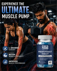 COCO MUSCLES Pre Workout Tablets for Women