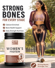 COCO MUSCLES Women's Protein Powder | Delicious Chocolate Flavour | Protein with DHA, Calcium, Iron, BCAAs, EAAs, Vitamins & Minerals | Daily Nutrition Drink for Women's Energy, Strength & Wellness