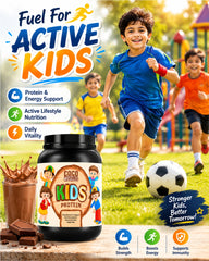 COCO MUSCLES Kids Protein Powder Chocolate Flavour | Protein with DHA, Choline, CoQ10, L-Lysine, Vitamins & Minerals | Growth, Brain Development, Bone Health & Daily Nutrition Support | Delicious Chocolate Health Drink for Kids | 1000g Jar | Pack of 1