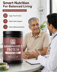 COCO MUSCLES Grand Parents Protein Powder | Delicious Chocolate Flavour | Senior Nutrition Formula with DHA, Ashwagandha, Shatavari, Calcium, CoQ10, Lycopene & Multivitamins | Supports Strength, Bone Health, Energy & Healthy Ageing