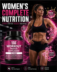 COCO MUSCLES Workout Protein for Women | Delicious Chocolate Flavour | 30g Protein with DHA, Calcium, Iron, Folic Acid & Multivitamins | Daily Nutrition & Fitness Support for Active Women | Supports Strength, Energy
