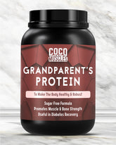 COCO MUSCLES Grand Parents Protein Powder Chocolate Flavour | Senior Nutrition Formula with DHA, Ashwagandha, Shatavari, Calcium, CoQ10, Lycopene & Multivitamins | Supports Strength, Bone Health, Energy & Healthy Ageing