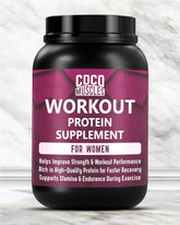 COCO MUSCLES Workout Protein for Women | Delicious Strawberry Flavour | 30g Protein with DHA, Calcium, Iron, Folic Acid & Multivitamins | Daily Nutrition & Fitness Support for Active Women | Supports Strength
