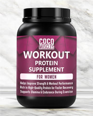 COCO MUSCLES Workout Protein for Women | Delicious Chocolate Flavour | 30g Protein with DHA, Calcium, Iron, Folic Acid & Multivitamins | Daily Nutrition & Fitness Support for Active Women | Supports Strength, Energy
