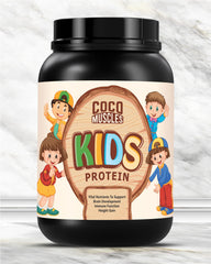 COCO MUSCLES Kids Protein Powder Chocolate Flavour | Protein with DHA, Choline, CoQ10, L-Lysine, Vitamins & Minerals | Growth, Brain Development, Bone Health & Daily Nutrition Support | Delicious Chocolate Health Drink for Kids | 1000g Jar | Pack of 1