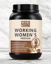 COCO MUSCLES Working Women's Protein Powder | Delicious Chocolate Flavour | Protein with DHA, Calcium, Iron, Vitamins & Minerals | Daily Nutrition Drink for Energy, Strength, Focus & Women's Wellness | High Protein Nutrition Supplement for Bone Health