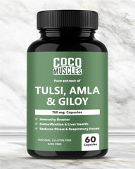 COCO MUSCLES Tulsi 250 mg, Amla 250 mg & Giloy 250 mg Capsules