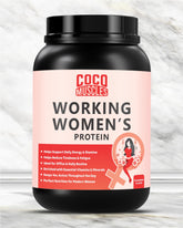 COCO MUSCLES Working Women's Protein Powder | Delicious Strawberry Flavour | Protein with DHA, Calcium, Iron, Vitamins & Minerals | Daily Nutrition Drink for Energy, Strength, Focus & Women's Wellness | High Protein Nutrition Supplement for Bone Health
