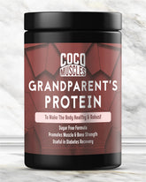 COCO MUSCLES Grand Parents Protein Powder | Delicious Chocolate Flavour | Senior Nutrition Formula with DHA, Ashwagandha, Shatavari, Calcium, CoQ10, Lycopene & Multivitamins | Supports Strength, Bone Health, Energy & Healthy Ageing