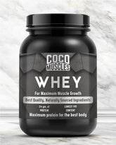 COCO MUSCLES Whey Protein Powder for Men | 24g Protein Per Serving | Fast Absorption Muscle Recovery Formula | Supports Lean Muscle Growth & Strength
