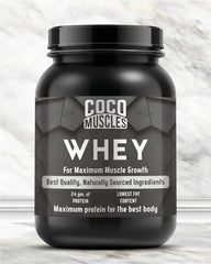 COCO MUSCLES Whey Protein Powder for Men | 24g Protein Per Serving | Fast Absorption Muscle Recovery Formula | Supports Lean Muscle Growth & Strength