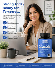 COCO MUSCLES Calcium Tablets with Magnesium, Zinc & Vitamin D3