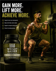 COCO MUSCLES Weight Gainer Protein Powder Chocolate Flavour | High Carbohydrate Weight Gain Formula for Men | Added L-Glutamine, Digestive Enzymes, Vitamins & Minerals