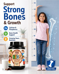 COCO MUSCLES Kids Protein Powder Chocolate Flavour | Protein with DHA, Choline, CoQ10, L-Lysine, Vitamins & Minerals | Growth, Brain Development, Bone Health & Daily Nutrition Support | Delicious Chocolate Health Drink for Kids | 1000g Jar | Pack of 1