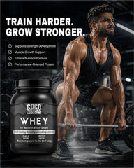 COCO MUSCLES Whey Protein Powder for Men | 24g Protein Per Serving | Fast Absorption Muscle Recovery Formula | Supports Lean Muscle Growth & Strength
