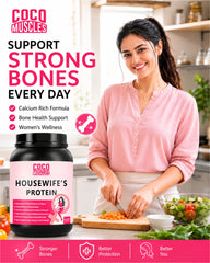 COCO MUSCLES Housewife Protein Powder | Protein Powder for specially designed for housewives | Delicious Strawberry Flavour | 15 g Protein with DHA, Calcium, Iron, Vitamins, Minerals & Antioxidants