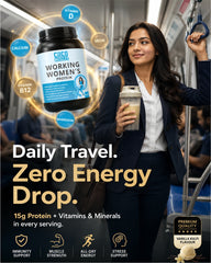 COCO MUSCLES Working Women's Protein Powder | Delicious Vanilla Kulfi Flavour | Protein with DHA, Calcium, Iron, Vitamins & Minerals | Daily Nutrition Drink for Energy, Strength, Focus & Women's Wellness | High Protein Nutrition Supplement for Bone Health