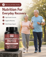COCO MUSCLES Grand Parents Protein Powder Chocolate Flavour | Senior Nutrition Formula with DHA, Ashwagandha, Shatavari, Calcium, CoQ10, Lycopene & Multivitamins | Supports Strength, Bone Health, Energy & Healthy Ageing