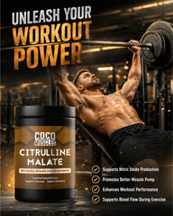 COCO MUSCLES Citrulline Malate Powder for Men | Pre Workout Nitric Oxide Booster for Men | Supports Blood Flow, Muscle Pump, Strength, Endurance, Muscle Performance  & Recovery