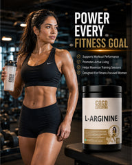 COCO MUSCLES L-Arginine Powder for Women | Supports Workout Performance, Blood Flow & Stamina | Pre-Workout Amino Acid for Energy, Recovery & Active Lifestyle
