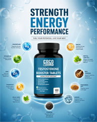COCO MUSCLES Testosterone Support Tablets for Men