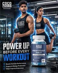 COCO MUSCLES Pre Workout Tablets for Women