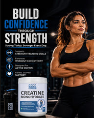 COCO MUSCLES Creatine Monohydrate Powder | Specially designed for Women | Supports Strength, Lean Muscle, Workout Performance & Recovery | Muscle Strength, Energy, Recovery & Fitness Support Supplement