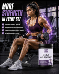 COCO MUSCLES Beta Alanine Powder | Specially designed for Women | Pre-Workout Endurance & Performance Support | Helps Reduce Muscle Fatigue | Improves Workout Stamina | Unflavoured Fitness Supplement for Women