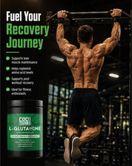 COCO MUSCLES L-Glutamine Powder for Men | Muscle Recovery & Lean Muscle Support | Supplement for Endurance , Strength, Stamina & Performance | Post Workout Amino Supplement for Men & Athletes