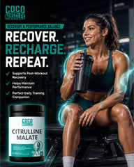 COCO MUSCLES Citrulline Malate Powder | Specially designed for Women | Pre-Workout Endurance & Muscle Recovery Support | Helps Improve Energy, Stamina & Blood Flow | Unflavoured