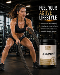 COCO MUSCLES L-Arginine Powder for Women | Supports Workout Performance, Blood Flow & Stamina | Pre-Workout Amino Acid for Energy, Recovery & Active Lifestyle