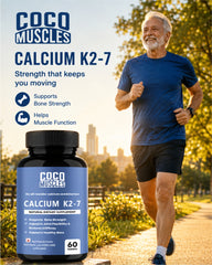 COCO MUSCLES Calcium K 2-7 Tablets with Vitamin K2-7, Omega 3, Vitamin D3, Magnesium, Zinc & Iron