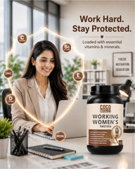 COCO MUSCLES Working Women's Protein Powder | Delicious Chocolate Flavour | Protein with DHA, Calcium, Iron, Vitamins & Minerals | Daily Nutrition Drink for Energy, Strength, Focus & Women's Wellness | High Protein Nutrition Supplement for Bone Health