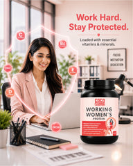 COCO MUSCLES Working Women's Protein Powder | Delicious Strawberry Flavour | Protein with DHA, Calcium, Iron, Vitamins & Minerals | Daily Nutrition Drink for Energy, Strength, Focus & Women's Wellness | High Protein Nutrition Supplement for Bone Health