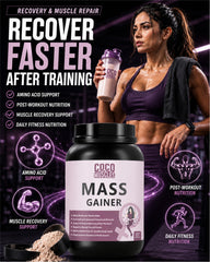 COCO MUSCLES Mass Gainer for Women | Delicious & Creamy Vanilla Kulfi Flavour | High-Calorie Weight Gain Formula with Vitamins, Minerals, Iron, Zinc & Biotin | Supports Healthy Weight Gain, Strength & Daily Nutrition