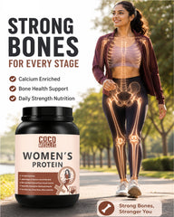 COCO MUSCLES Women's Protein Powder | Delicious Chocolate Flavour | Protein with DHA, Calcium, Iron, BCAAs, EAAs, Vitamins & Minerals | Daily Nutrition Drink for Women's Energy, Strength & Wellness