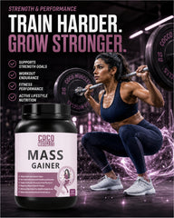 COCO MUSCLES Mass Gainer for Women | Delicious & Creamy Vanilla Kulfi Flavour | High-Calorie Weight Gain Formula with Vitamins, Minerals, Iron, Zinc & Biotin | Supports Healthy Weight Gain, Strength & Daily Nutrition