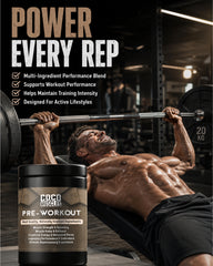 COCO MUSCLES Pre Workout Powder for Men | Delicious Guava Flavour | Advanced Performance Formula with L-Arginine, L-Citrulline, Beta-Alanine, Taurine, BCAAs & Caffeine | For Energy, Focus, Endurance, Muscle Pumps